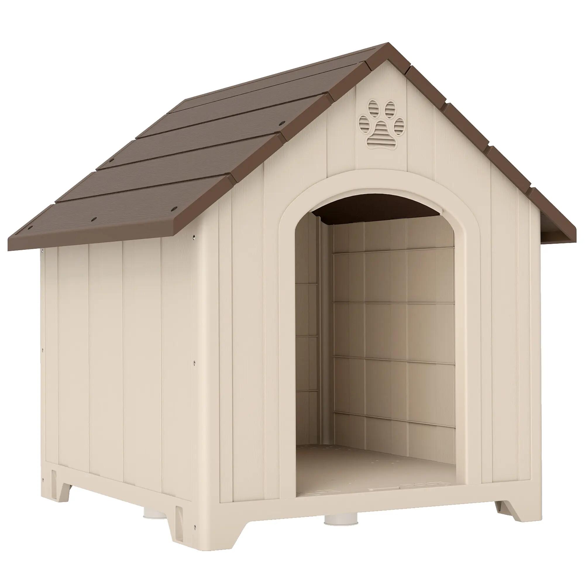Caseta para Perros PawHut 88x79x89 cm Beige 1/10