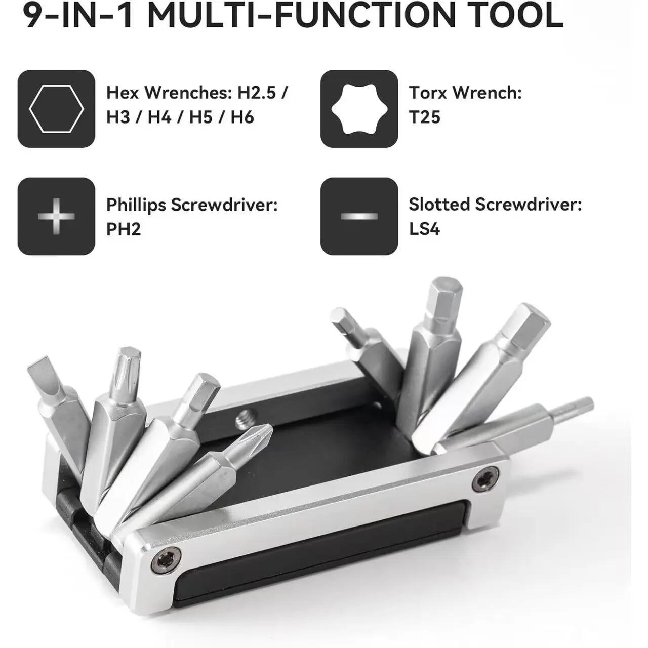 10-in-1 Fahrrad-Multitool mit Reifenreparatur-Set 4/7