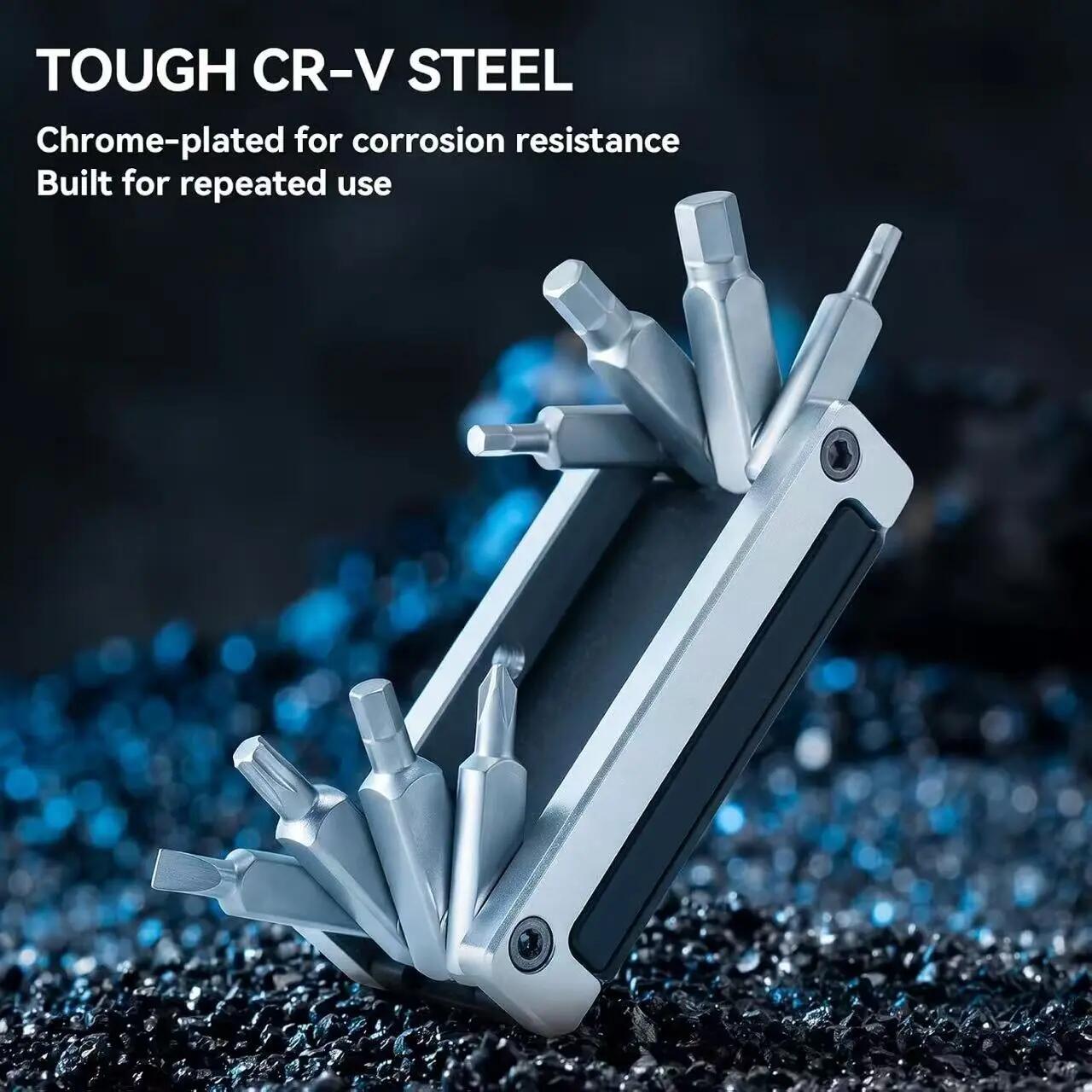 10-in-1 Fahrrad-Multitool mit Reifenreparatur-Set 3/7