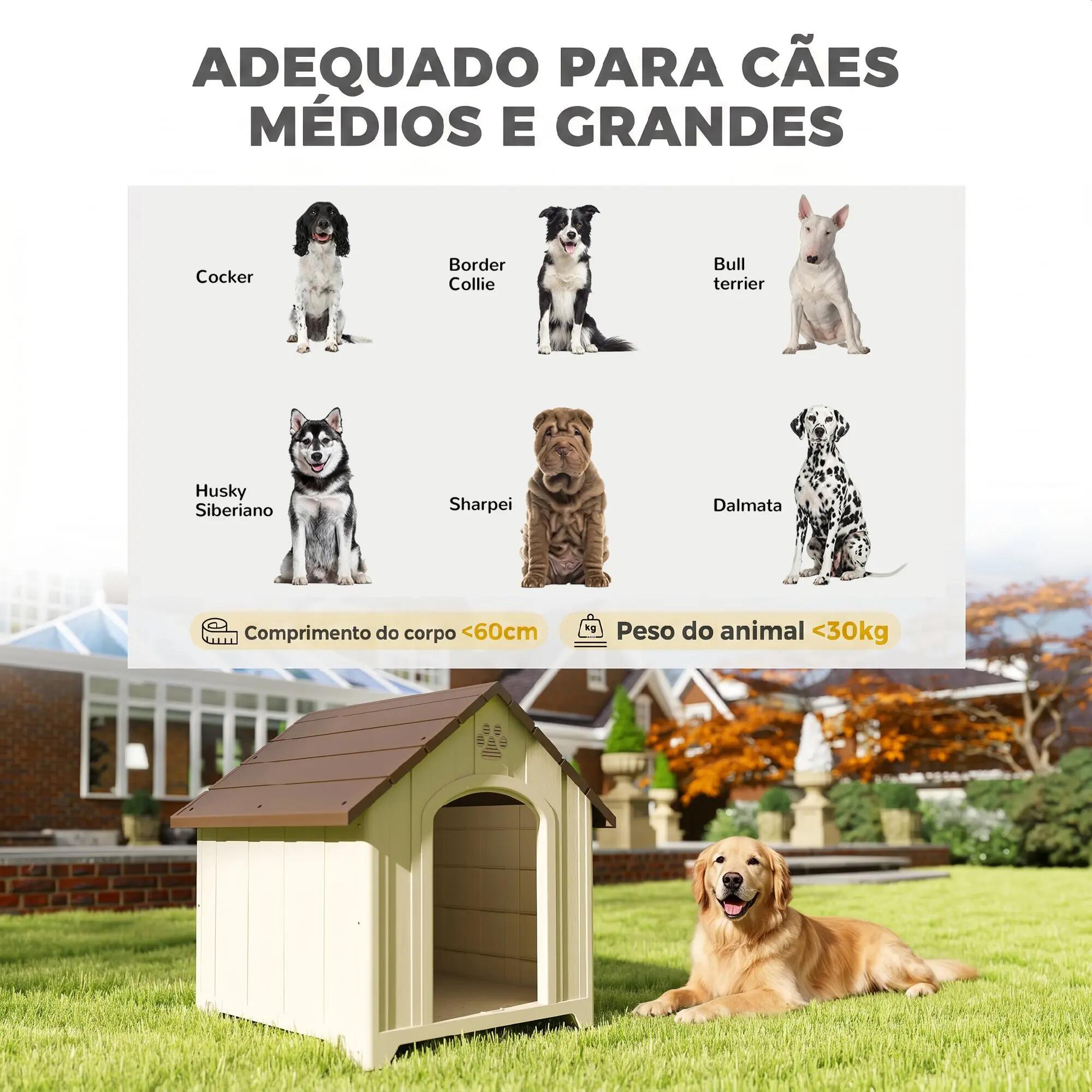 Caseta para Perros PawHut 88x79x89 cm Beige 7/10