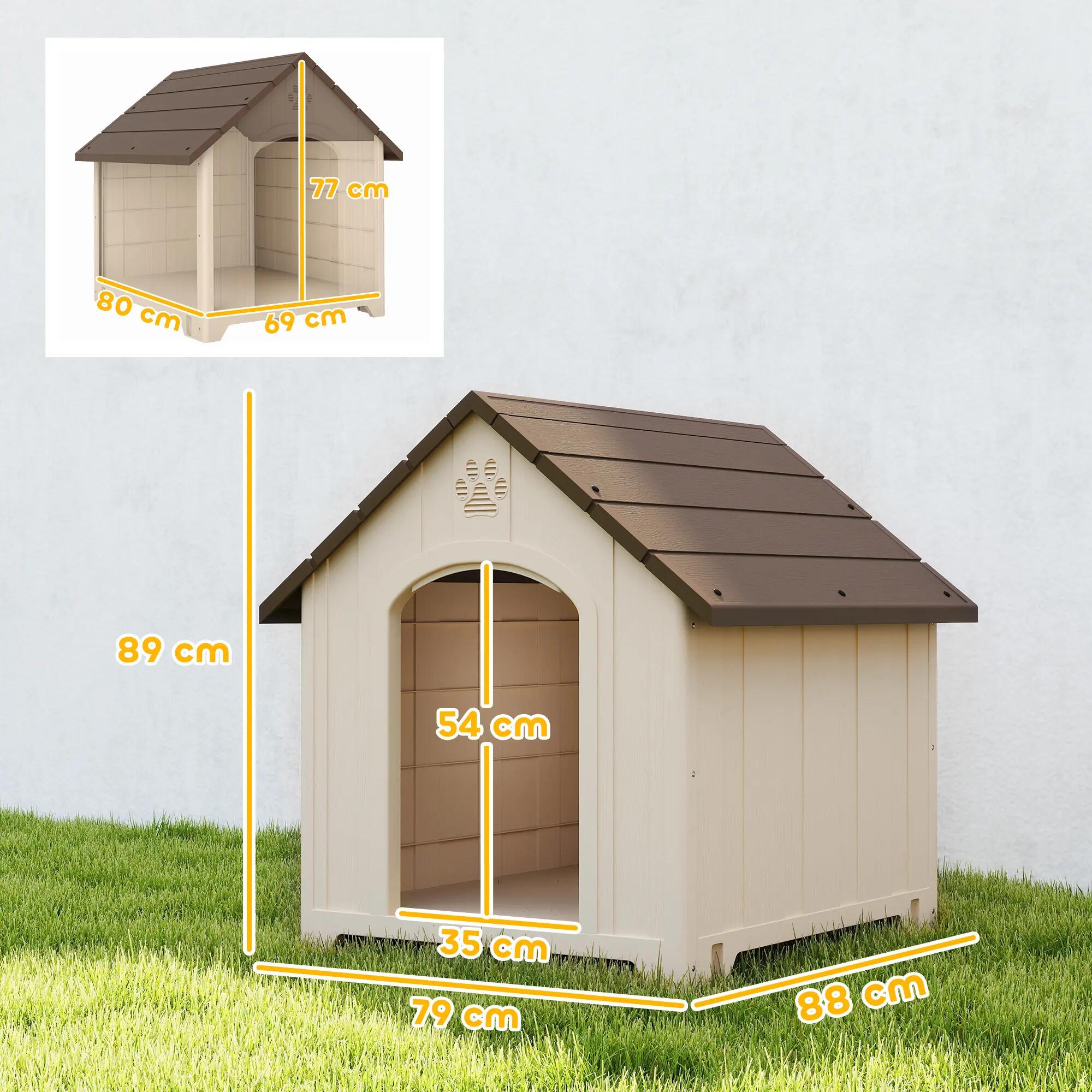 Caseta para Perros PawHut 88x79x89 cm Beige 3/10