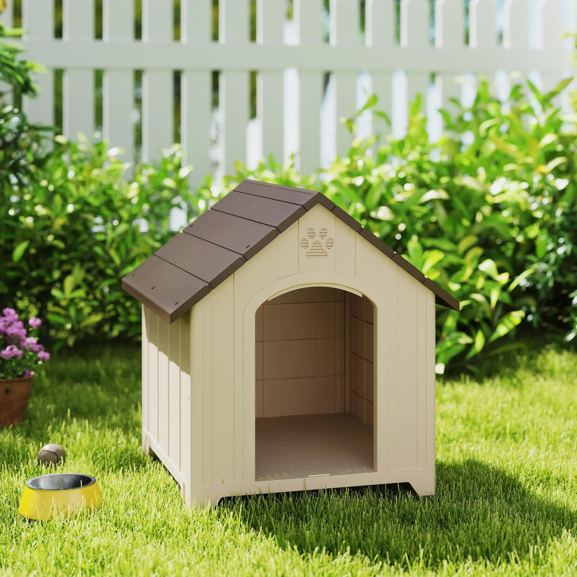Caseta para Perros PawHut 88x79x89 cm Beige 2/10
