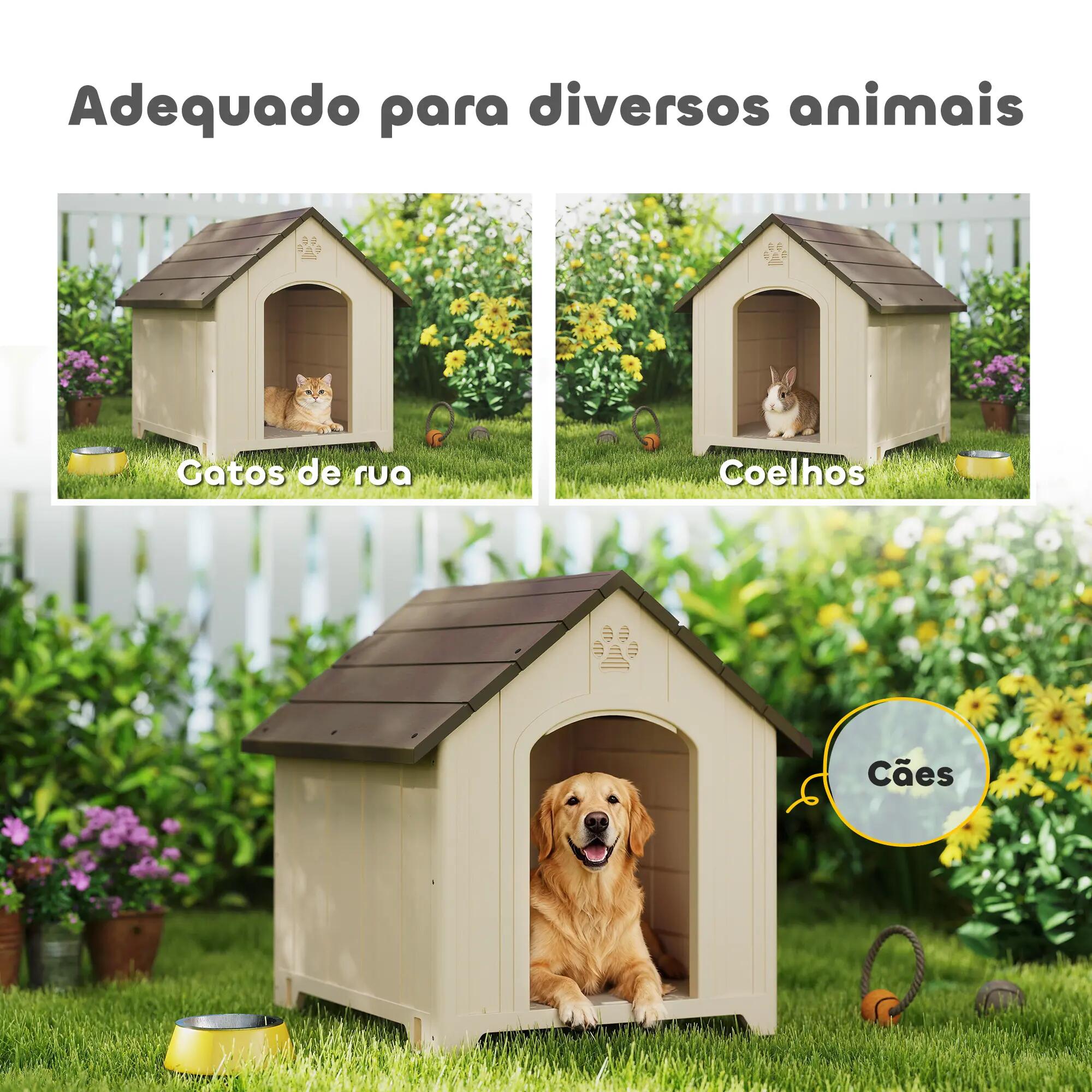 Caseta para Perros PawHut 88x79x89 cm Beige 10/10