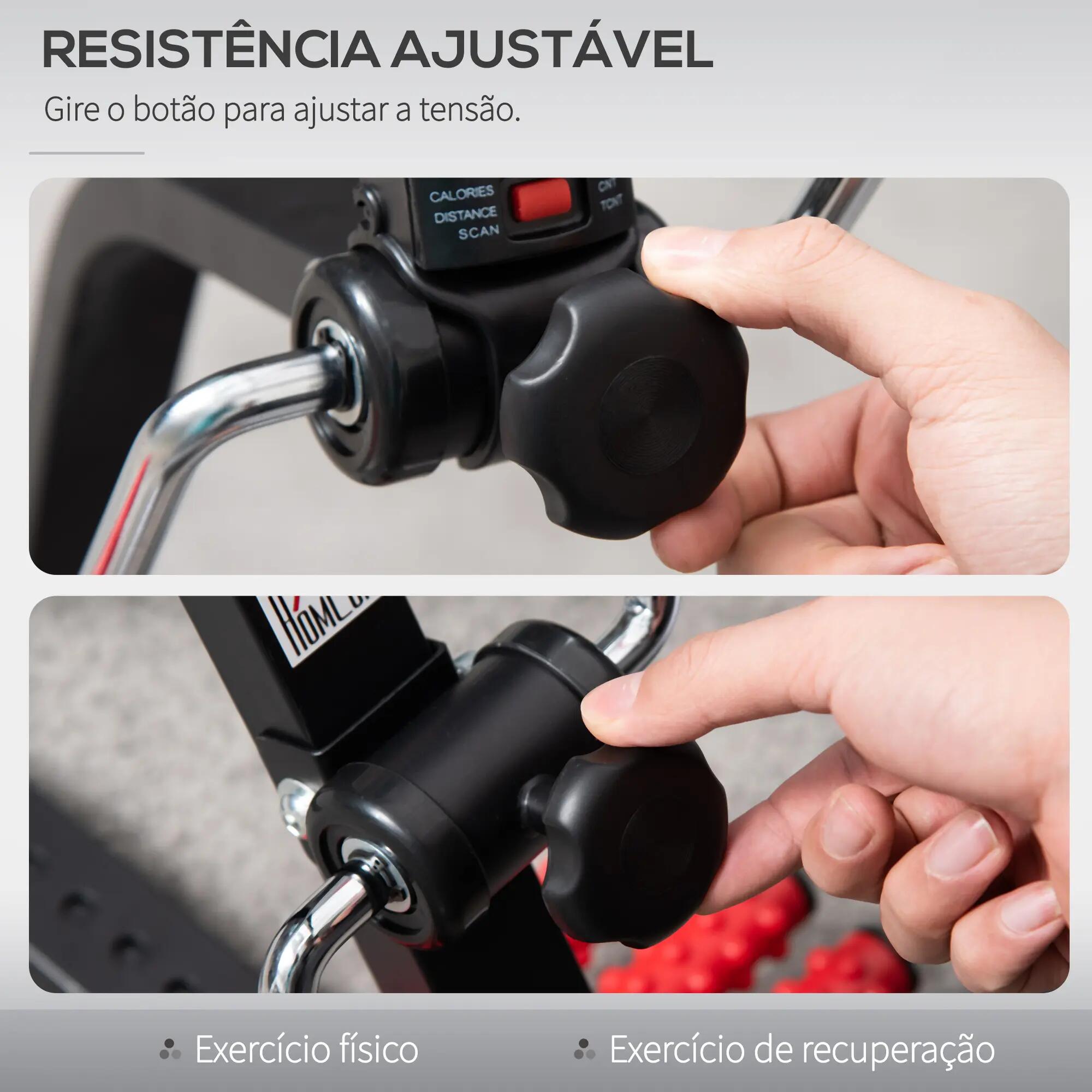 Pedal estático 56x56x97 cm preto e vermelho HOMCOM 8/11