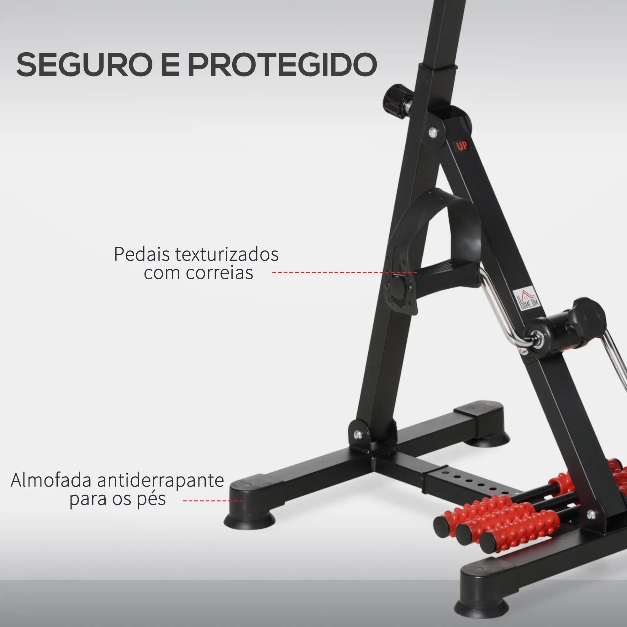 Pedal estático 56x56x97 cm preto e vermelho HOMCOM 10/11