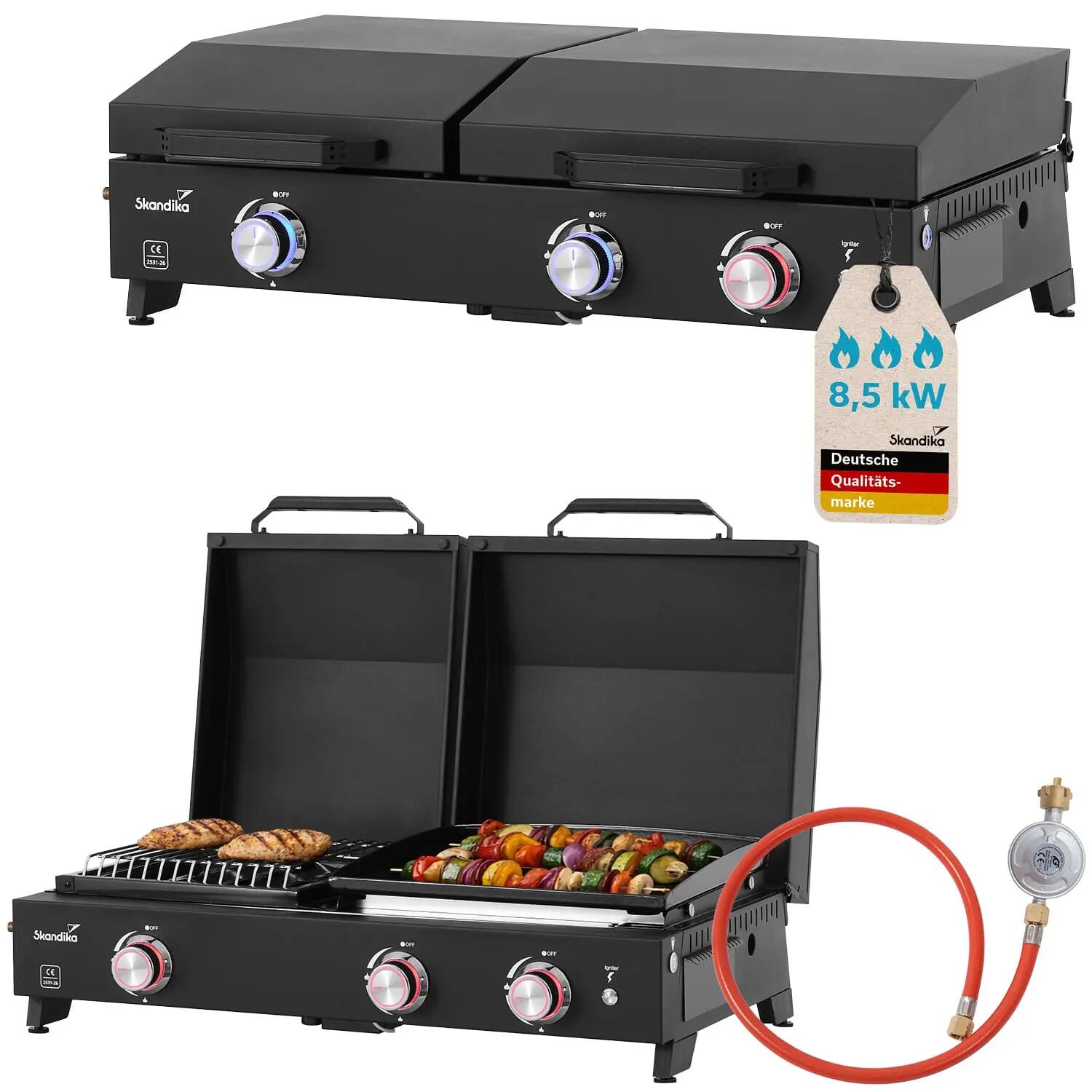 Grill gazowy 3 w 1, Eldur 3-Brenner Plus plancha+grill+kuchenka gazowa 3 palniki