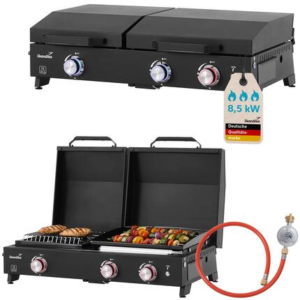 Plancha Grill Réchaud Eldur 3-Brenner Plus - Appareil 3en1 -BBQ