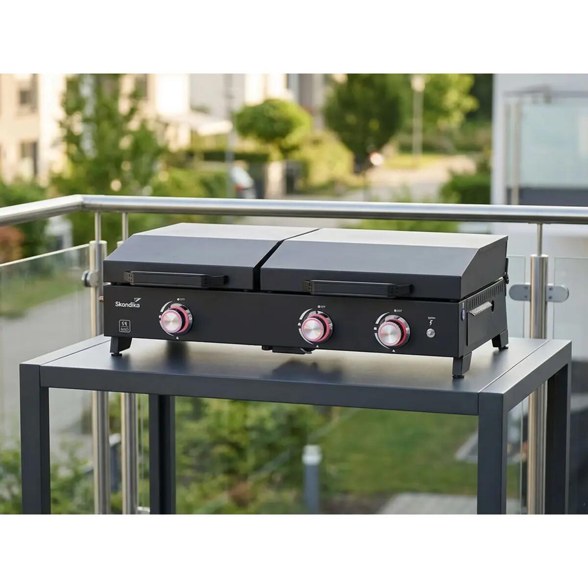 Plancha-grill Eldur 3-brander Plus – inclusief deksel en pannenhouder 8/12