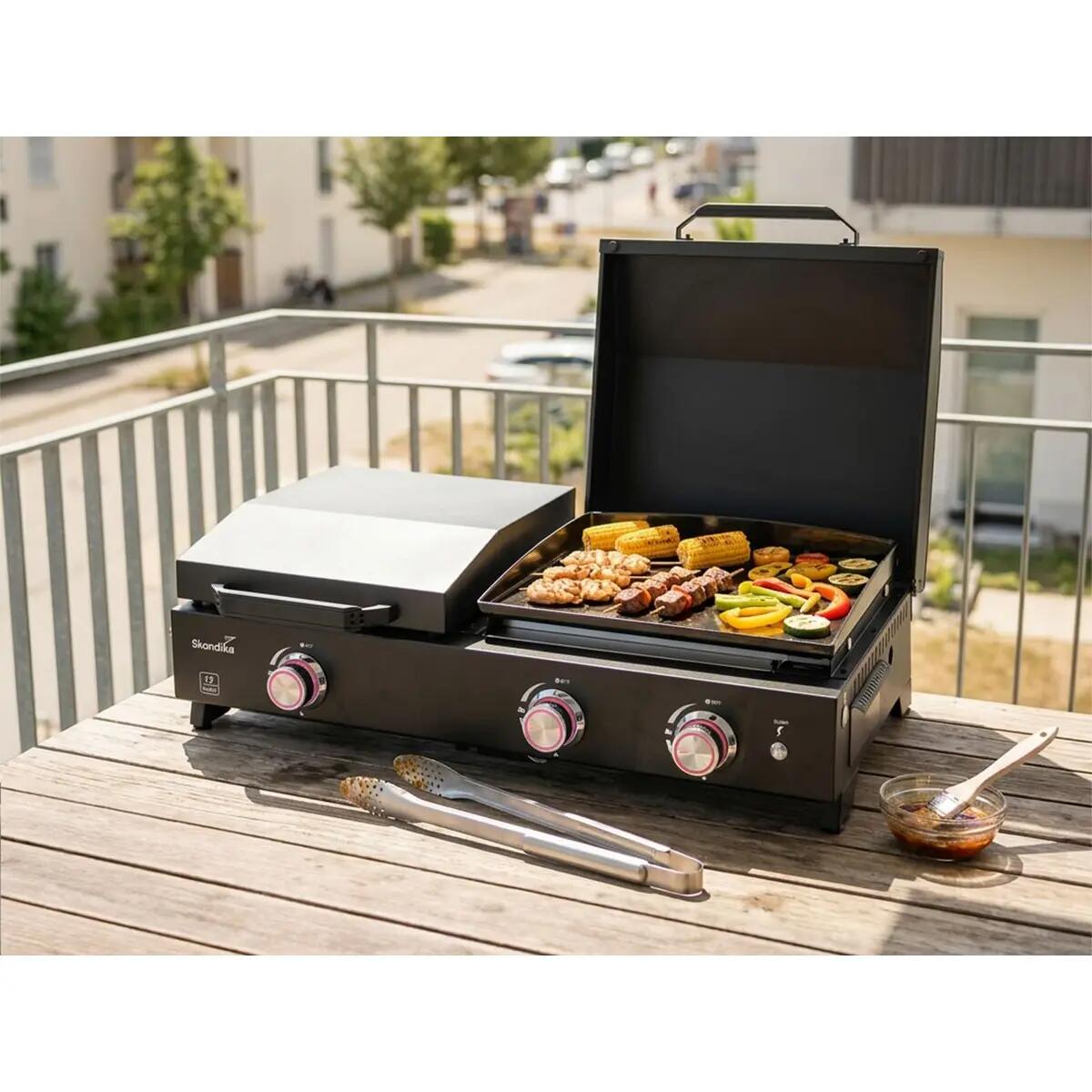 Plancha-grill Eldur 3-brander Plus – inclusief deksel en pannenhouder 2/12