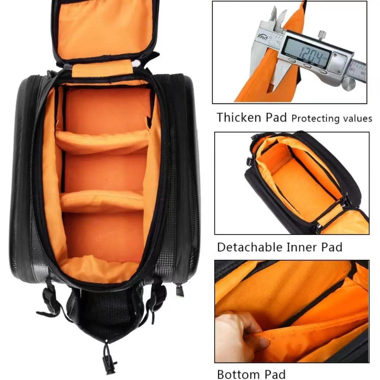 Wasserdichte Gepäckträgertasche mit Schultergurt & Regenschutz 5/8