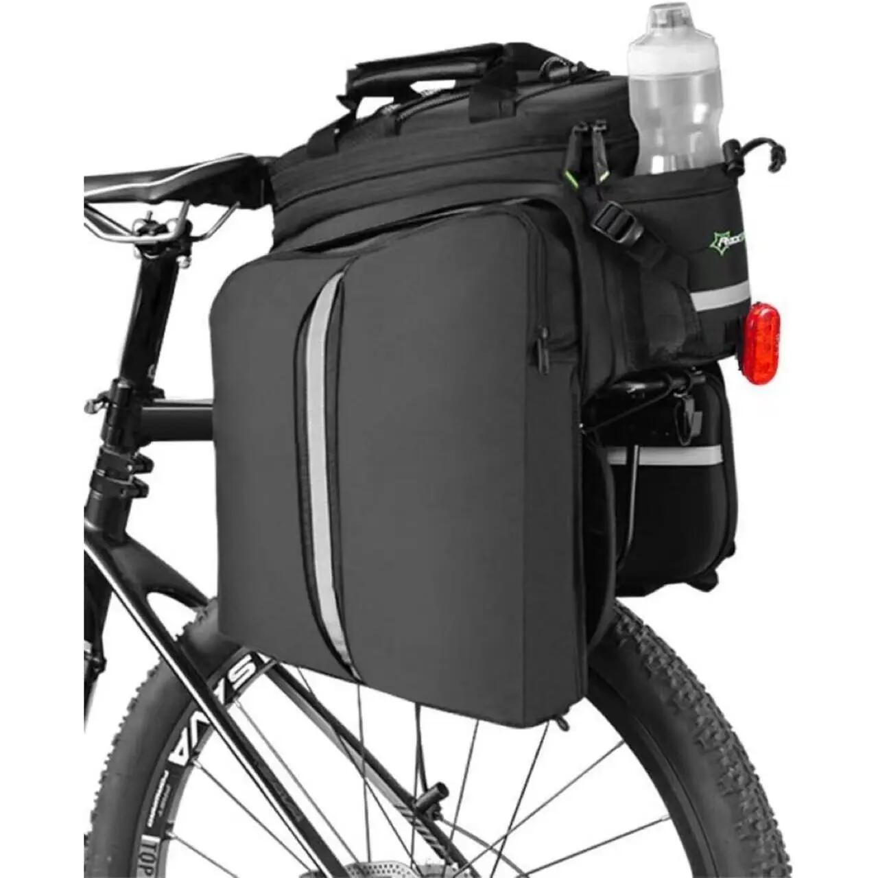 Wasserdichte Gepäckträgertasche mit Schultergurt & Regenschutz 3/8