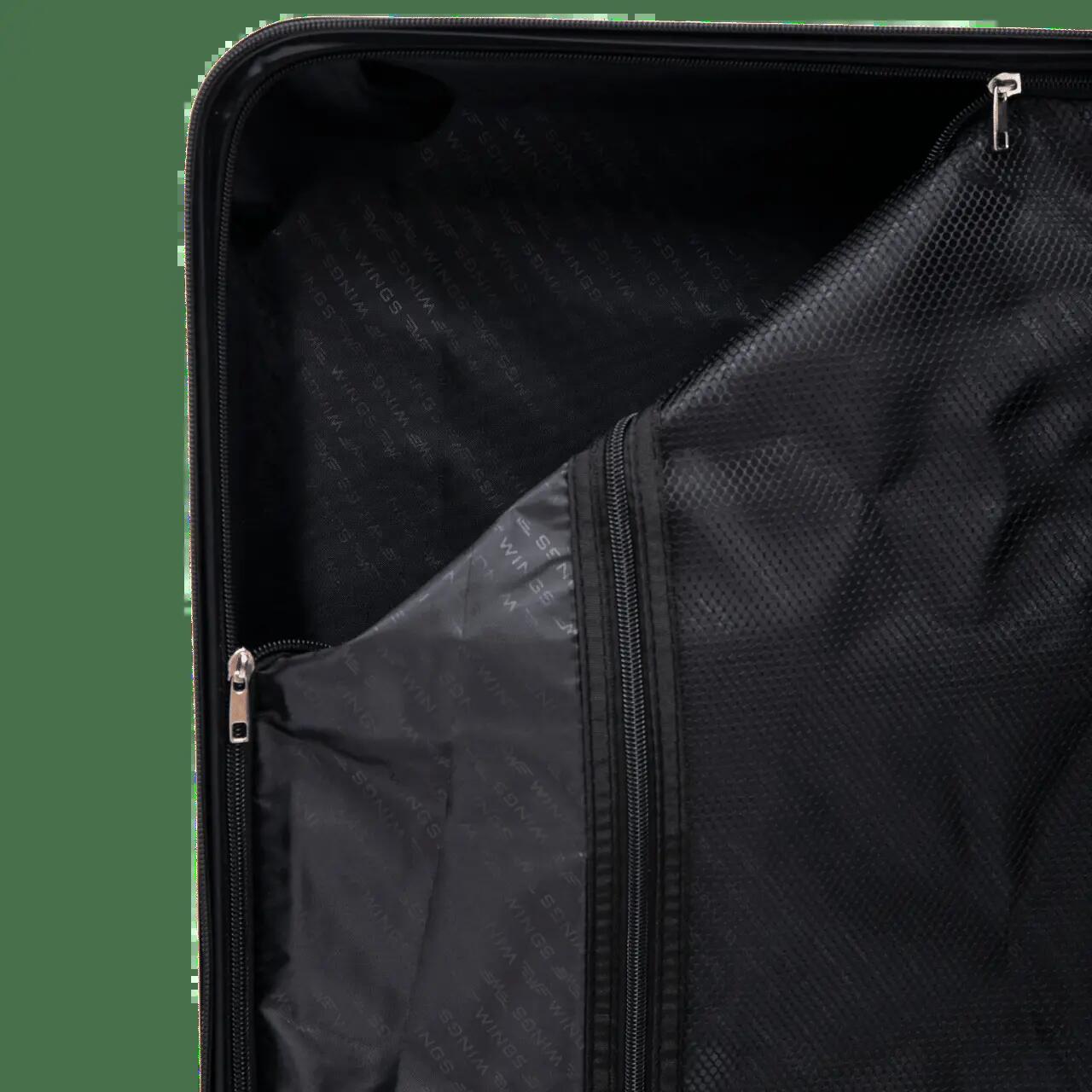 WINGS PEAFOWL reiskoffer met toilettas 14" DARK GREY 7/9