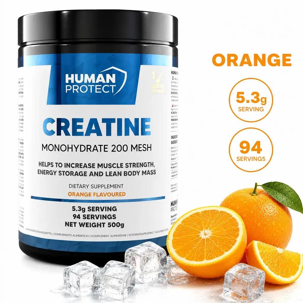 Human Protect Creatine Monohydrate 500g Orange