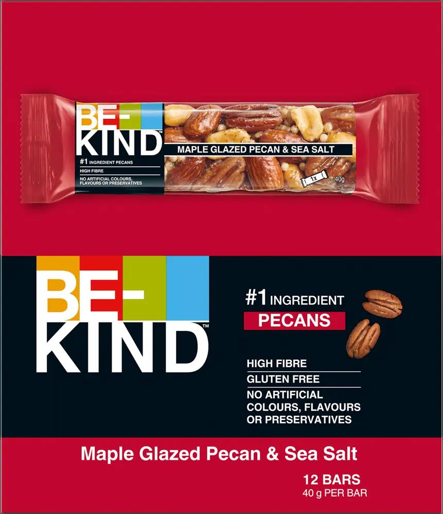 BE-KIND Maple Glazed Pecan & SeaSalt 12x40g 2/3