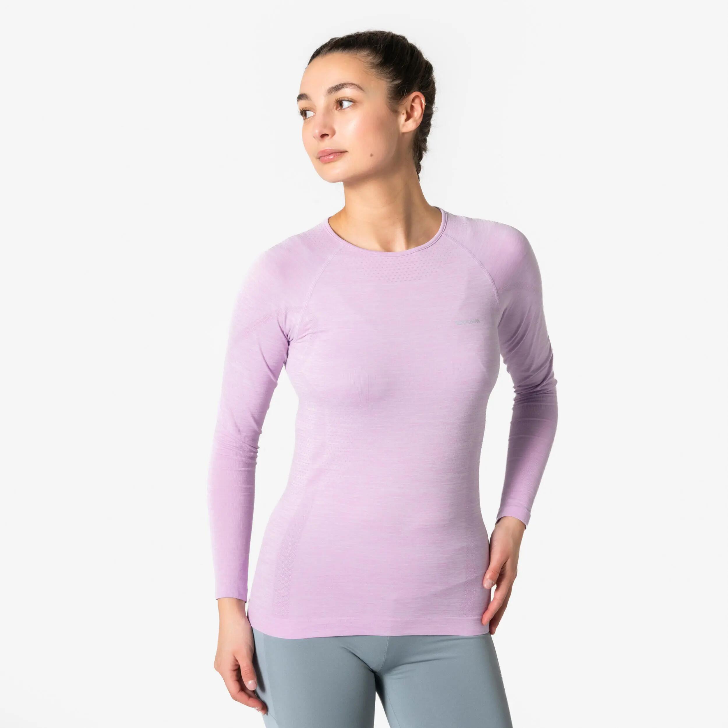 KIPRUN Damen Laufshirt mit langen Ärmeln, Run 500 lila 1/6