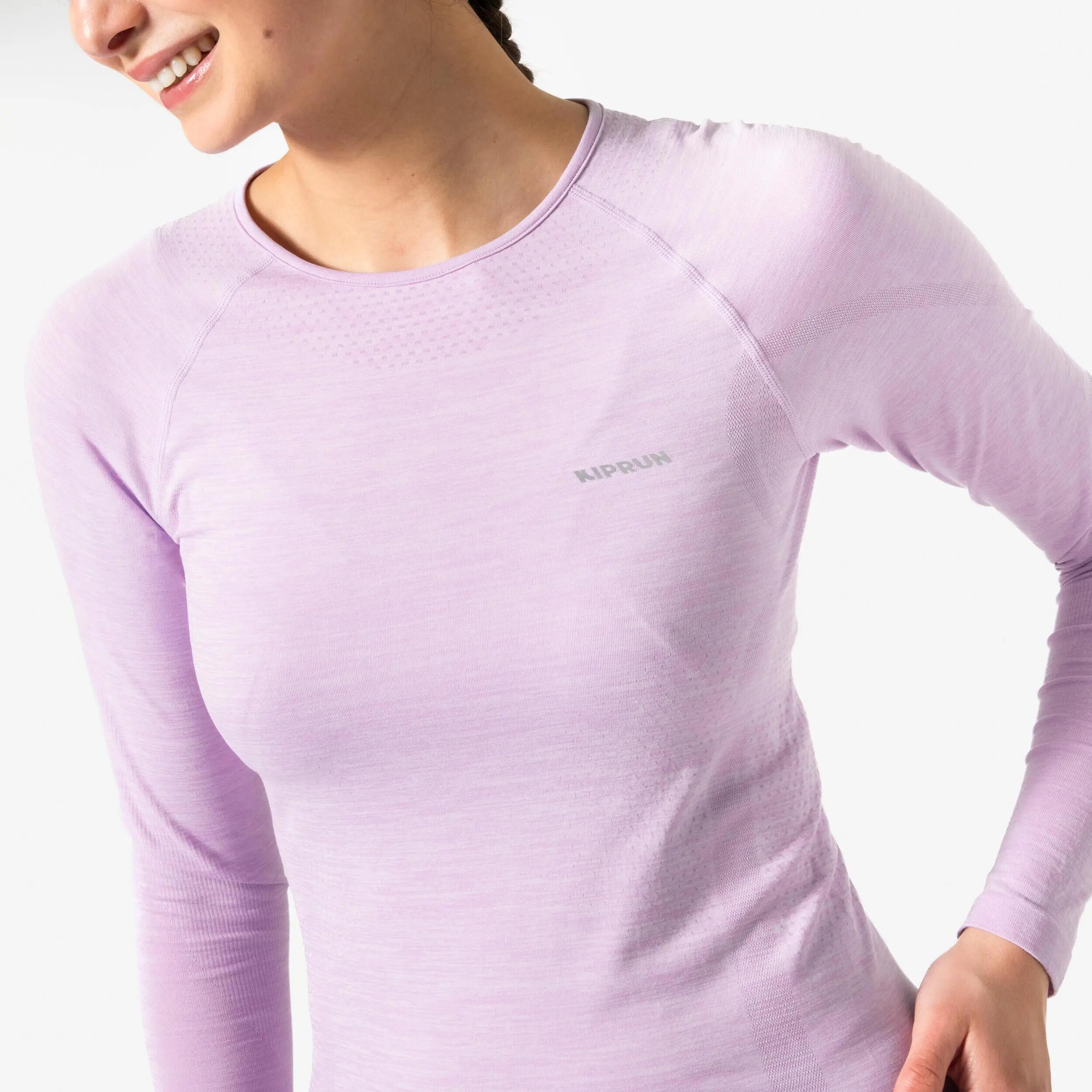 KIPRUN Damen Laufshirt mit langen Ärmeln, Run 500 lila 5/6