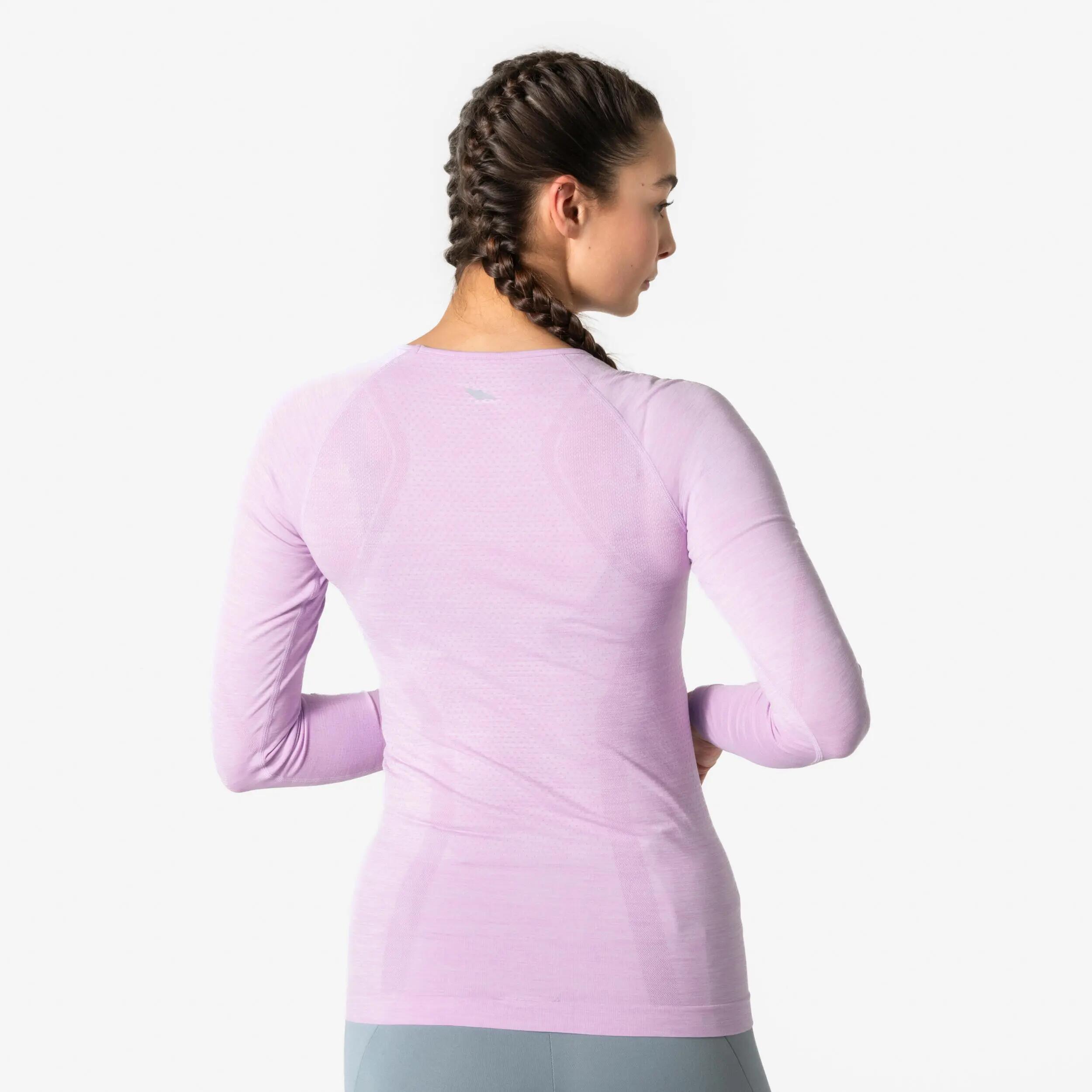 KIPRUN Damen Laufshirt mit langen Ärmeln, Run 500 lila 2/6