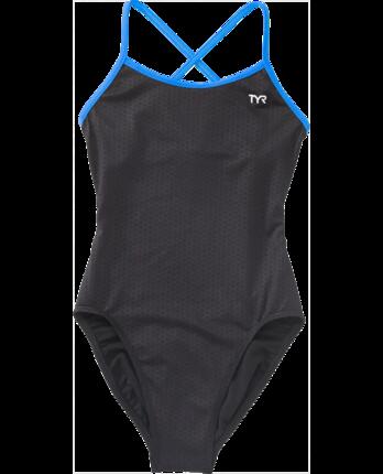 TYR Maillot de bain natation fille Hexa Trinityfit résistant chlore