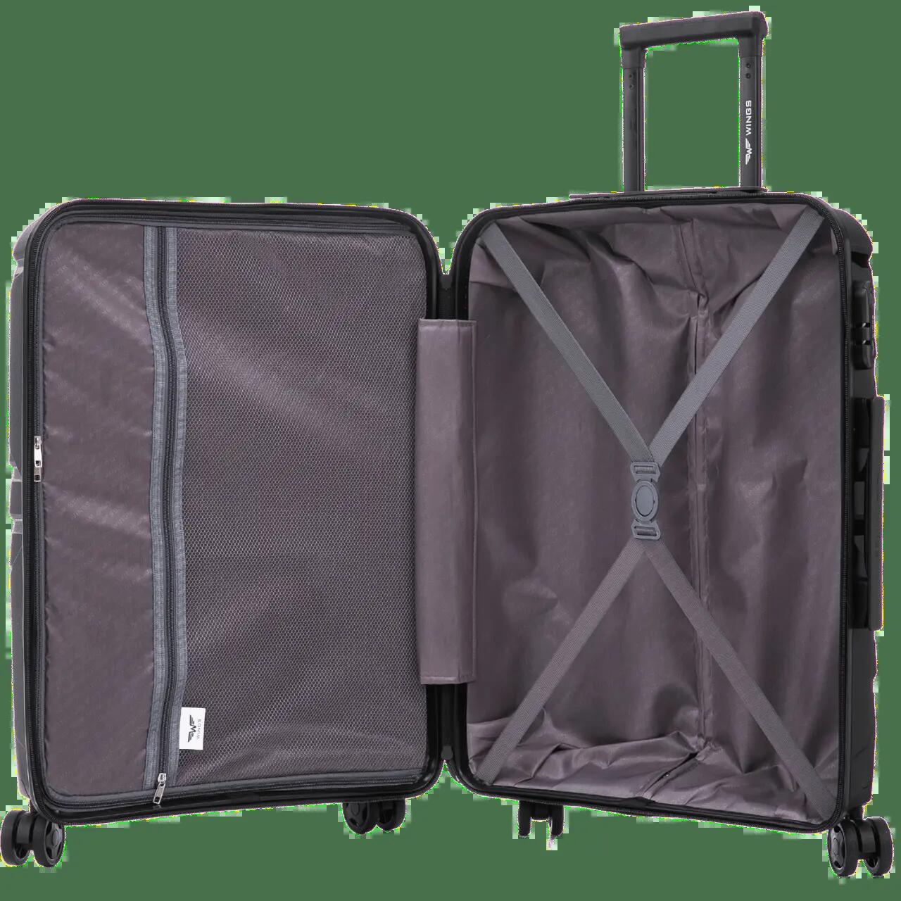 WINGS PHOENIX 2.0 middelgrote koffer van polypropyleen, 24 inch, ZWART 2/10