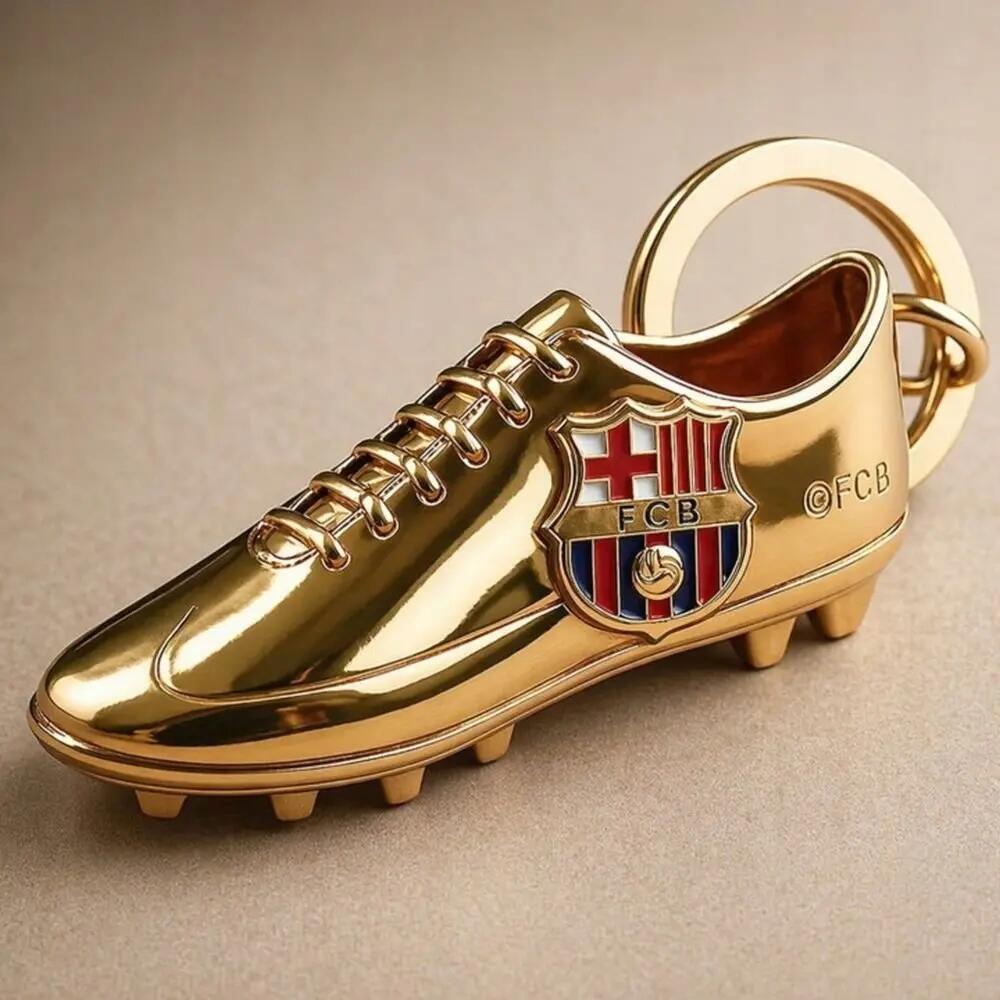 FC Barcelona brelok oryginalny na licencji w kształcie złotego buta 5/5