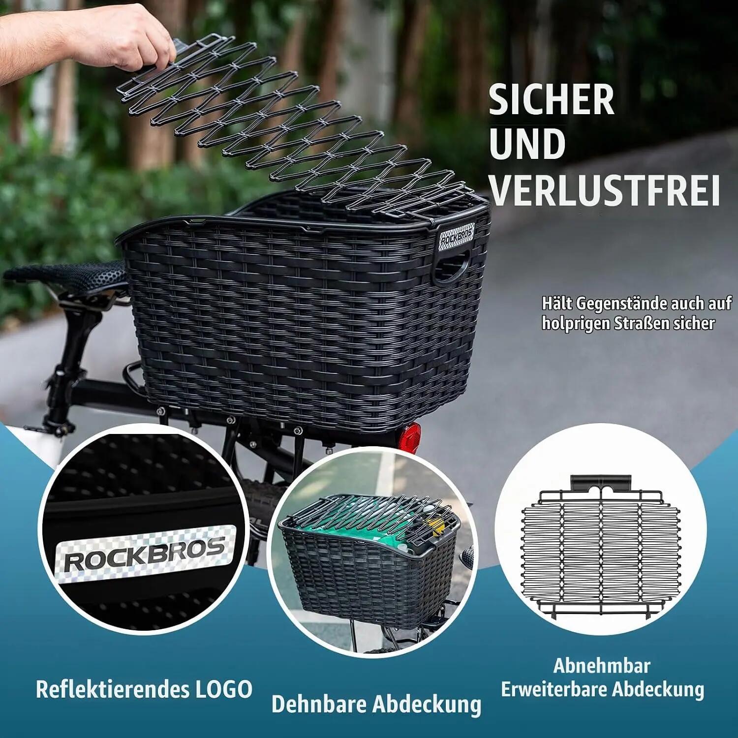 Fahrrad-Heckkorb mit Deckel für Gepäckträger – stabil & 10kg Tragkraft 4/7