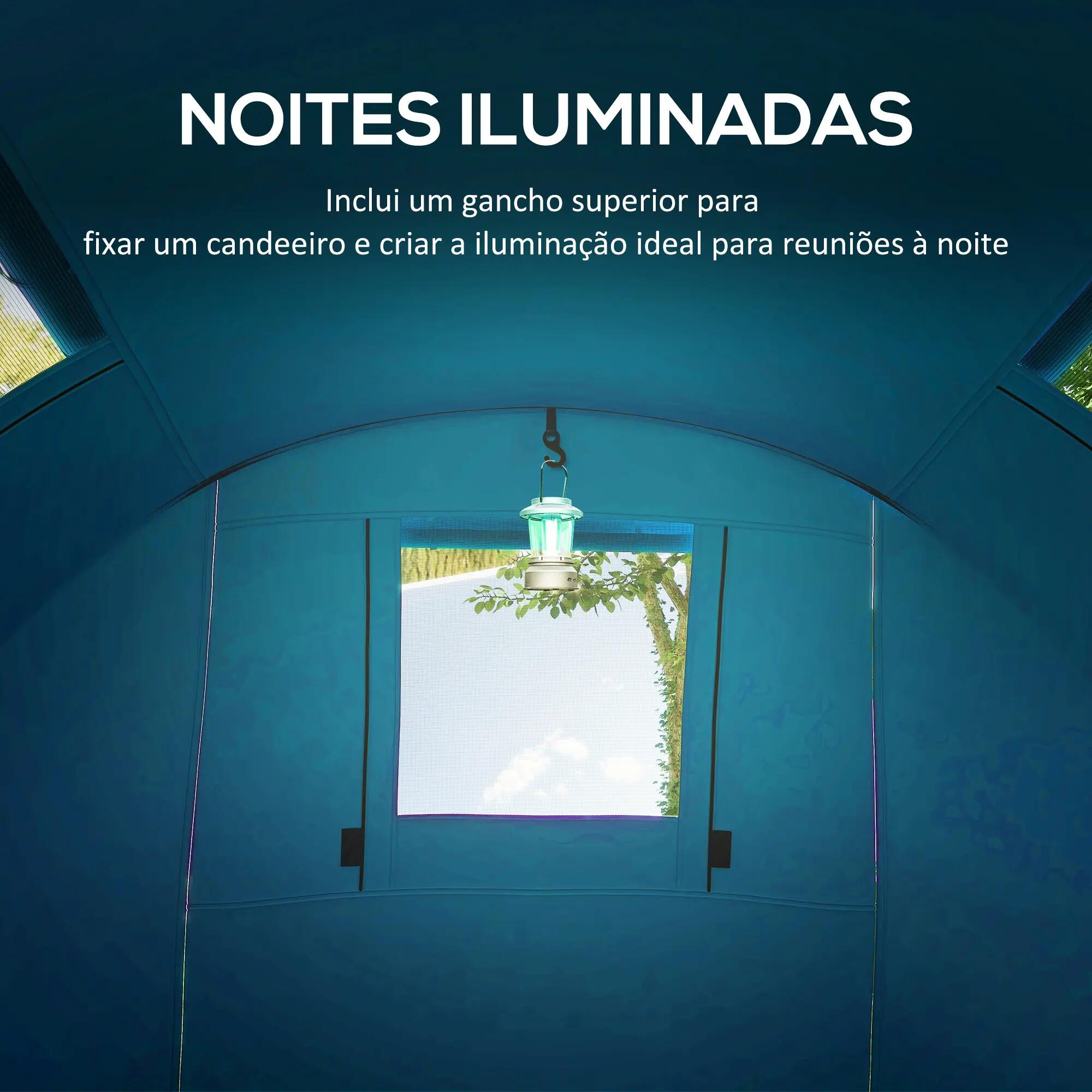 Tenda de Campismo Outsunny 470x220x150 cm Cinzento 7/10
