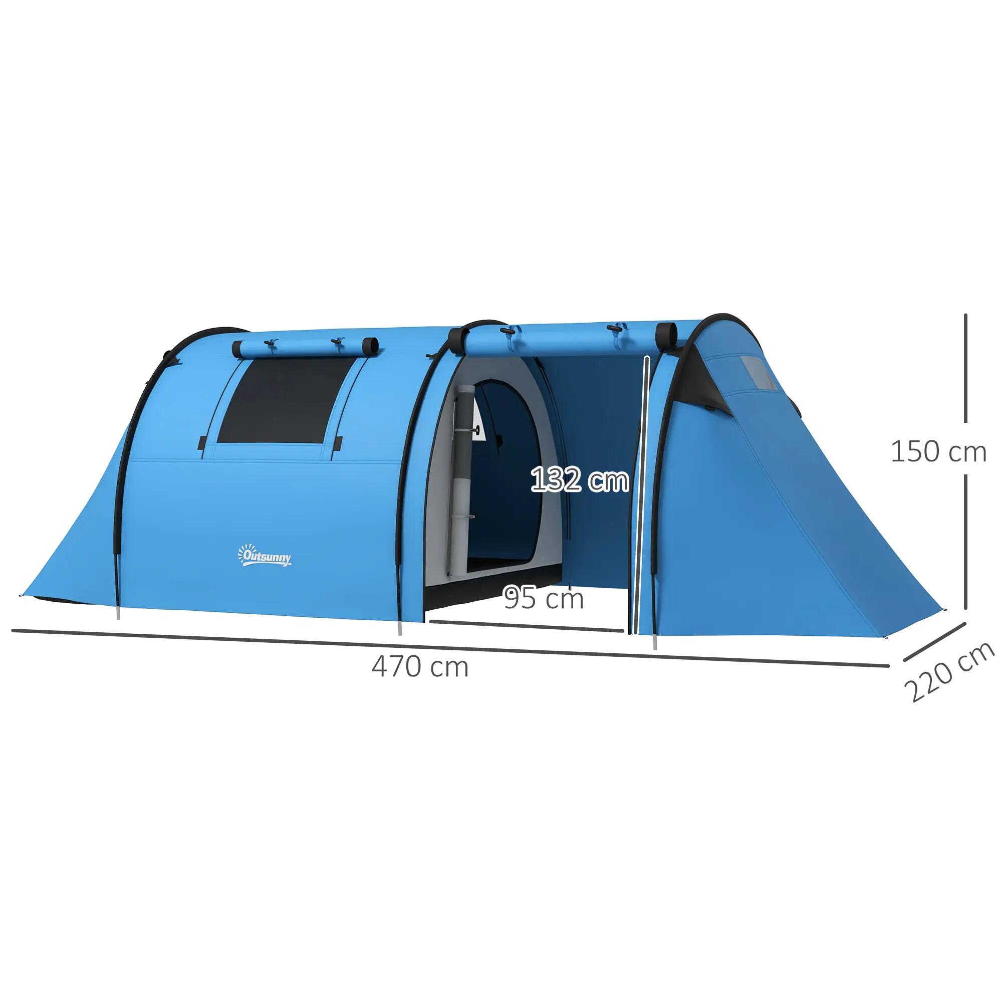 Tenda de Campismo Outsunny 470x220x150 cm Cinzento 3/10