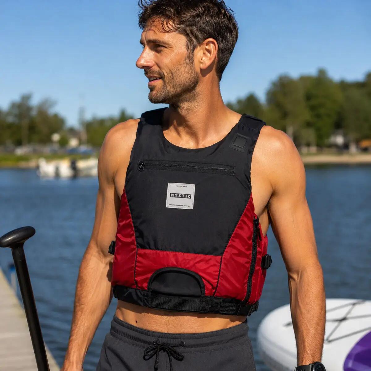 Kamizelka Mystic Downwinder Floatation Black Red 2/6