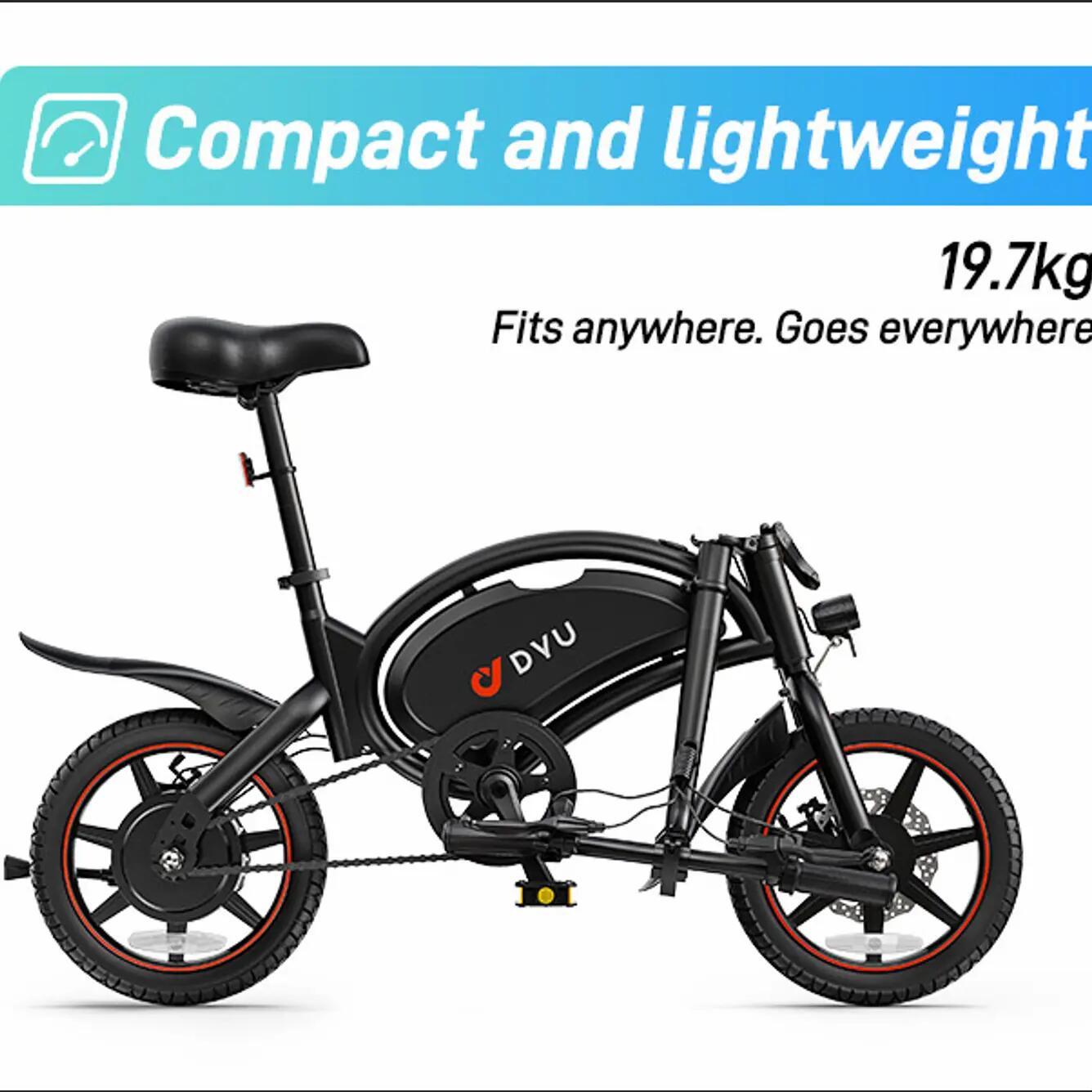 No-Throttle Adult City Commuter E-Bike DYU D3S 25km/h 12/14