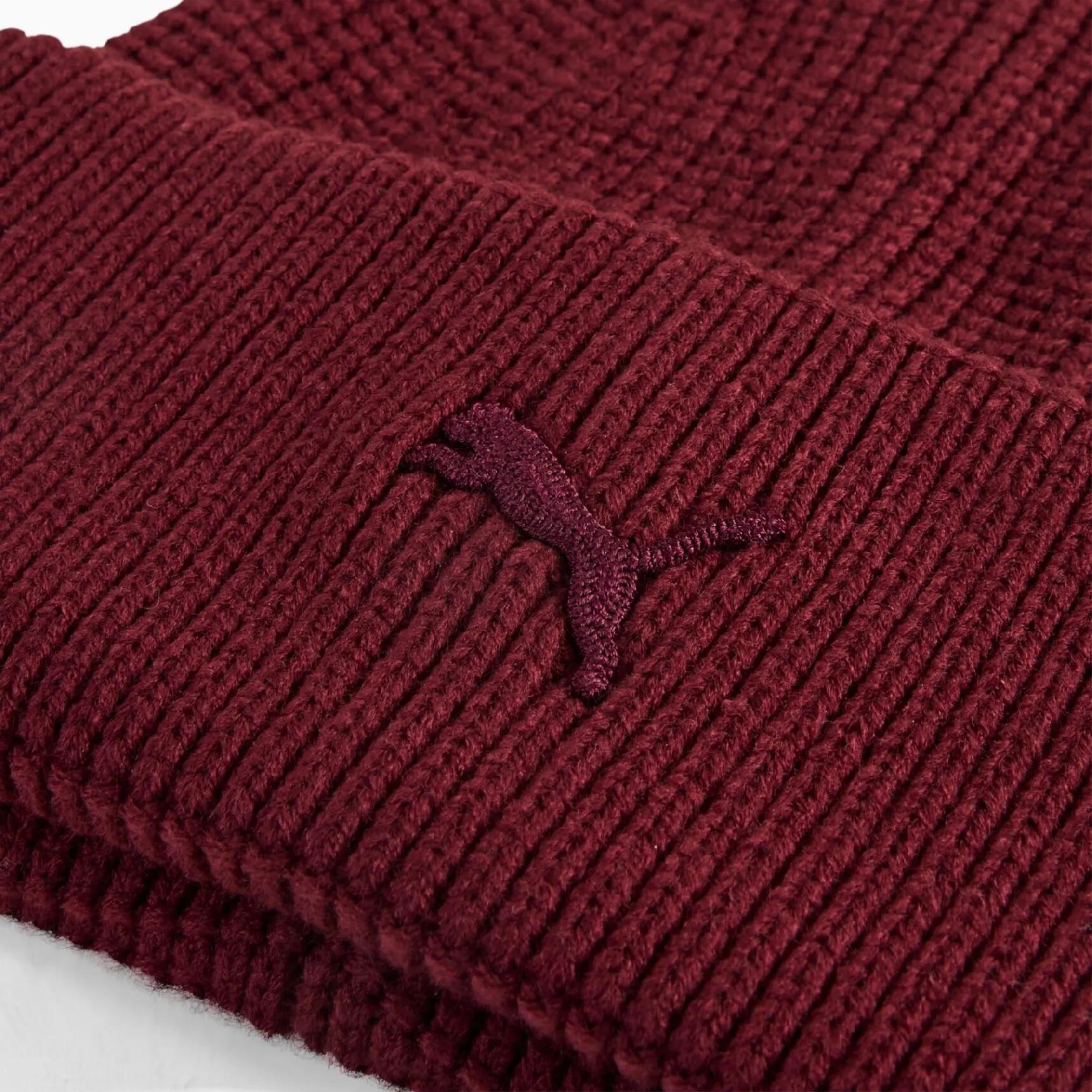 Gorro de inverno unissex Puma WARDROBE ESS CHUNKY MID CROWN bordô 02640803 3/4