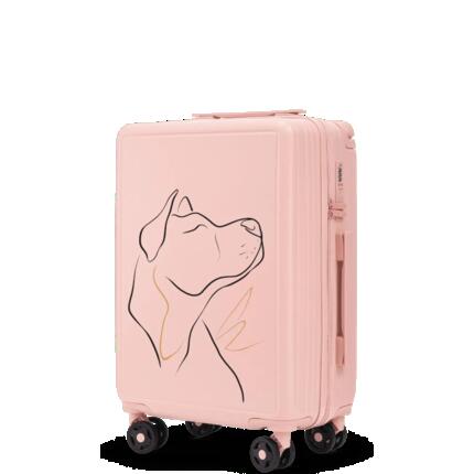 Grande valise Wings ABS+ 28" personnalisée BLEU PASTEL COQUELICOTS POPIERSIE