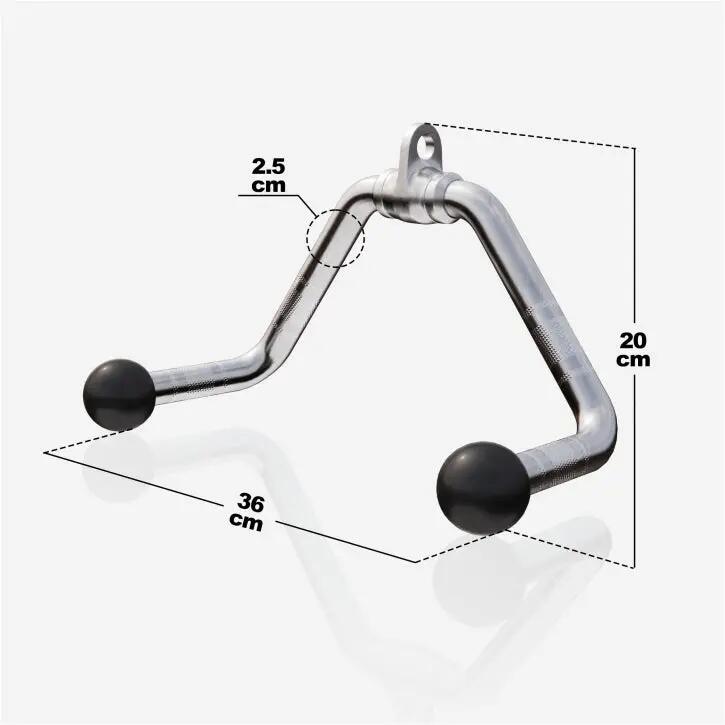 BARRE DE TRACTION RECTANGULAIRE AVEC POIGNÉES BOULES CAOUTCHOUC | ACCESSOIRE MUS 6/7