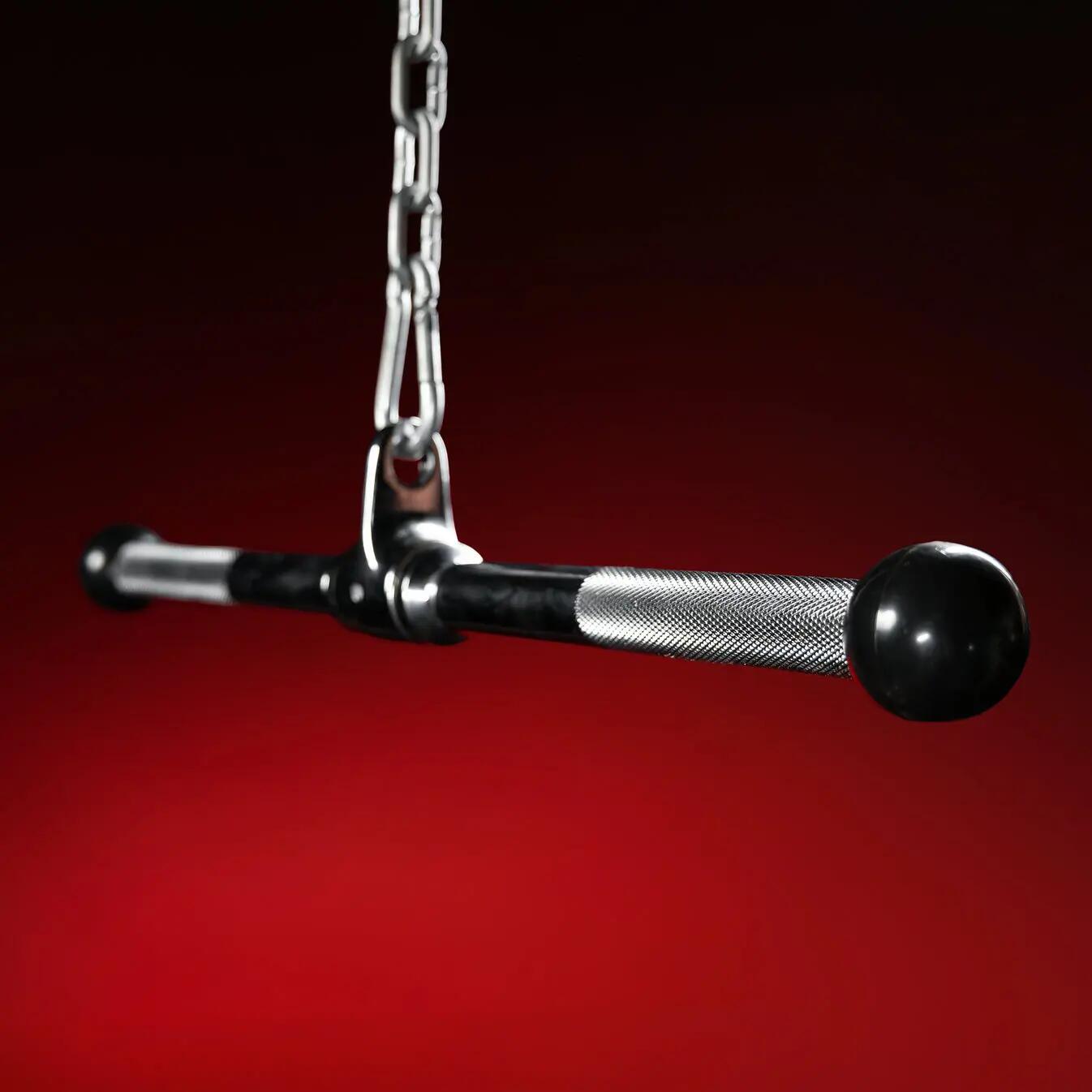 Trizeps-/Bizeps Stange aus Chrom mit Gummi-Ballen 4/7