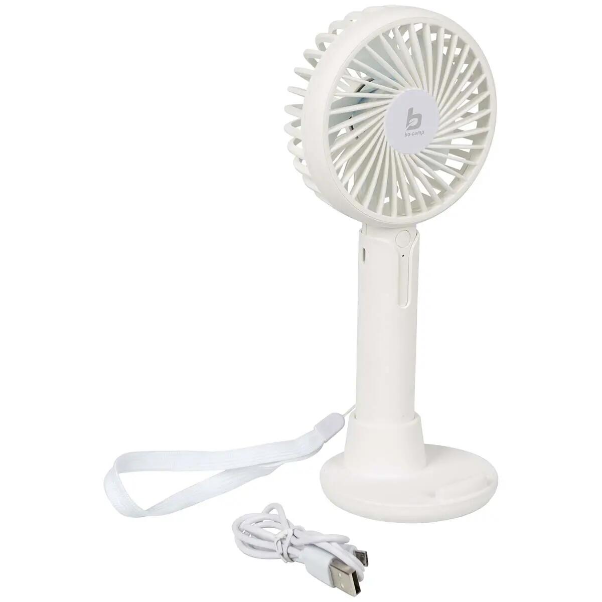 BO-CAMP Kompaktní ventilátor stolní s držákem, nabijecí