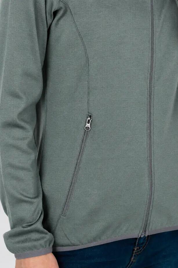 Marin - Damska Bluza z Kapturem z 100% Wełny Merino - 230 g/m² S, Zielony 3/4