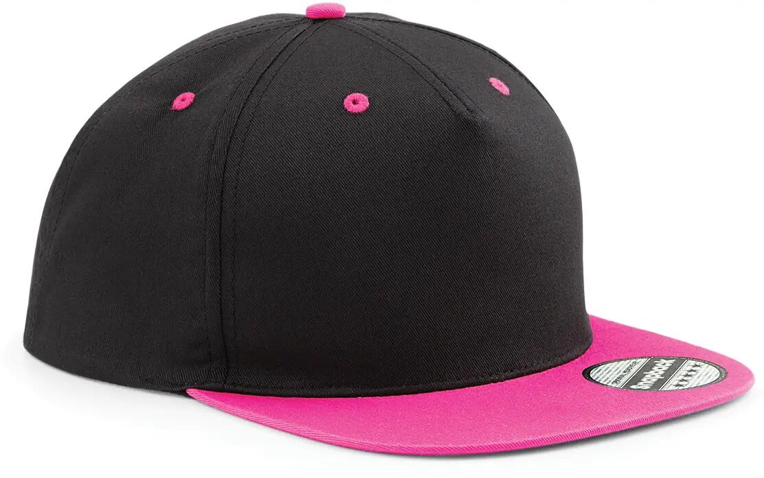 Casquette Snapback contrastée - 5 panneaux - Black / Fuchsia - One Size 4/4