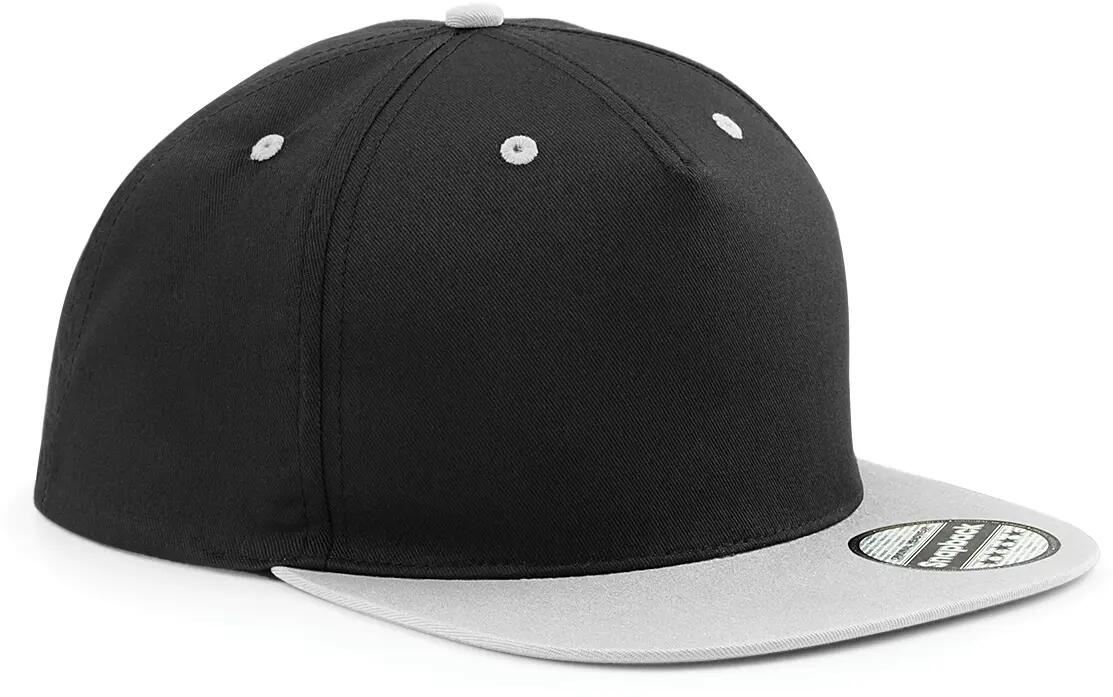 Casquette Snapback contrastée - 5 panneaux - Black / Grey - One Size 3/4