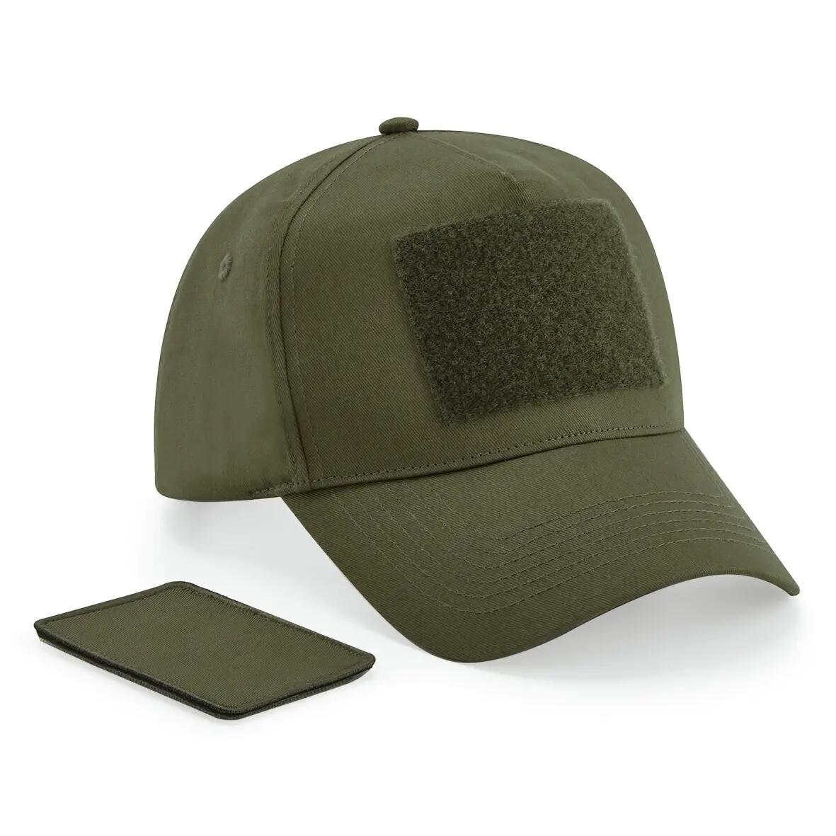 Casquette 5 panneaux avec patch amovible - Military Green - One Size 3/4