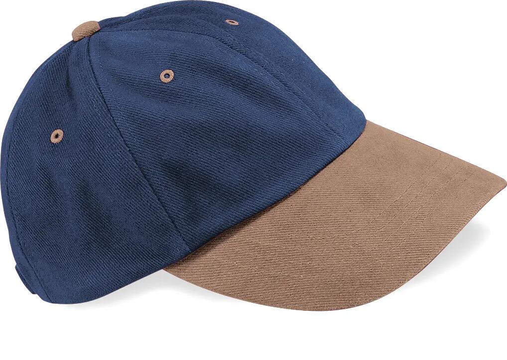 Casquette homme profil bas en coton brossé - French Navy / Taupe - One Size 3/4