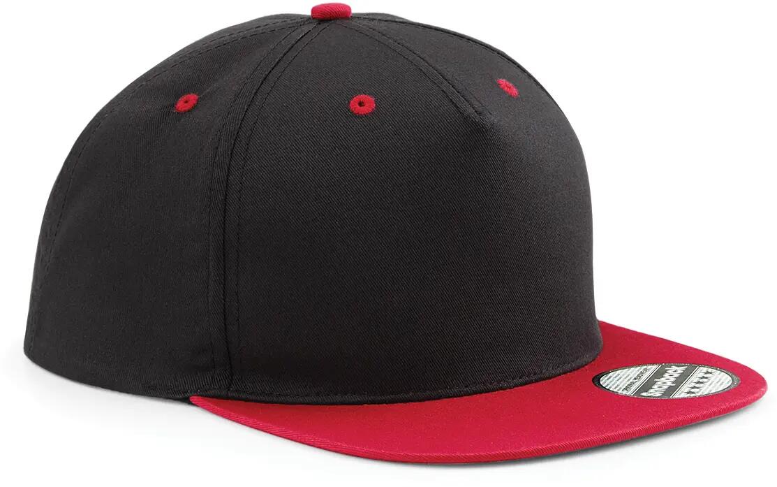 Casquette Snapback contrastée - 5 panneaux - Black / Classic Red - One Size 4/4