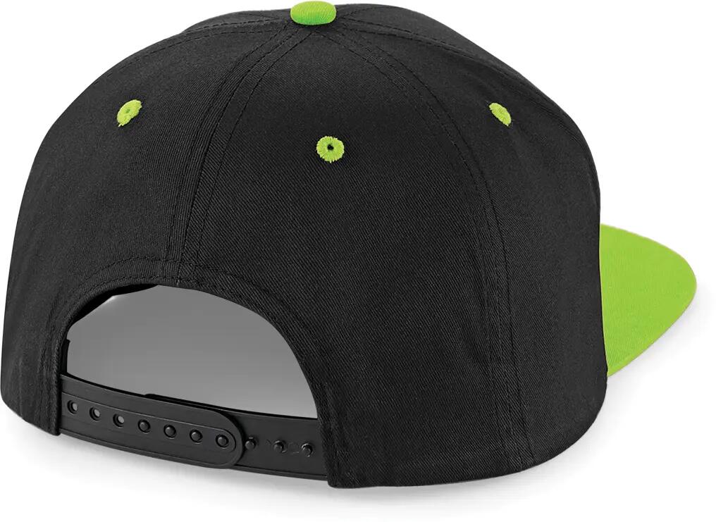 Casquette Snapback contrastée - 5 panneaux - Black / Lime Green - One Size 2/4