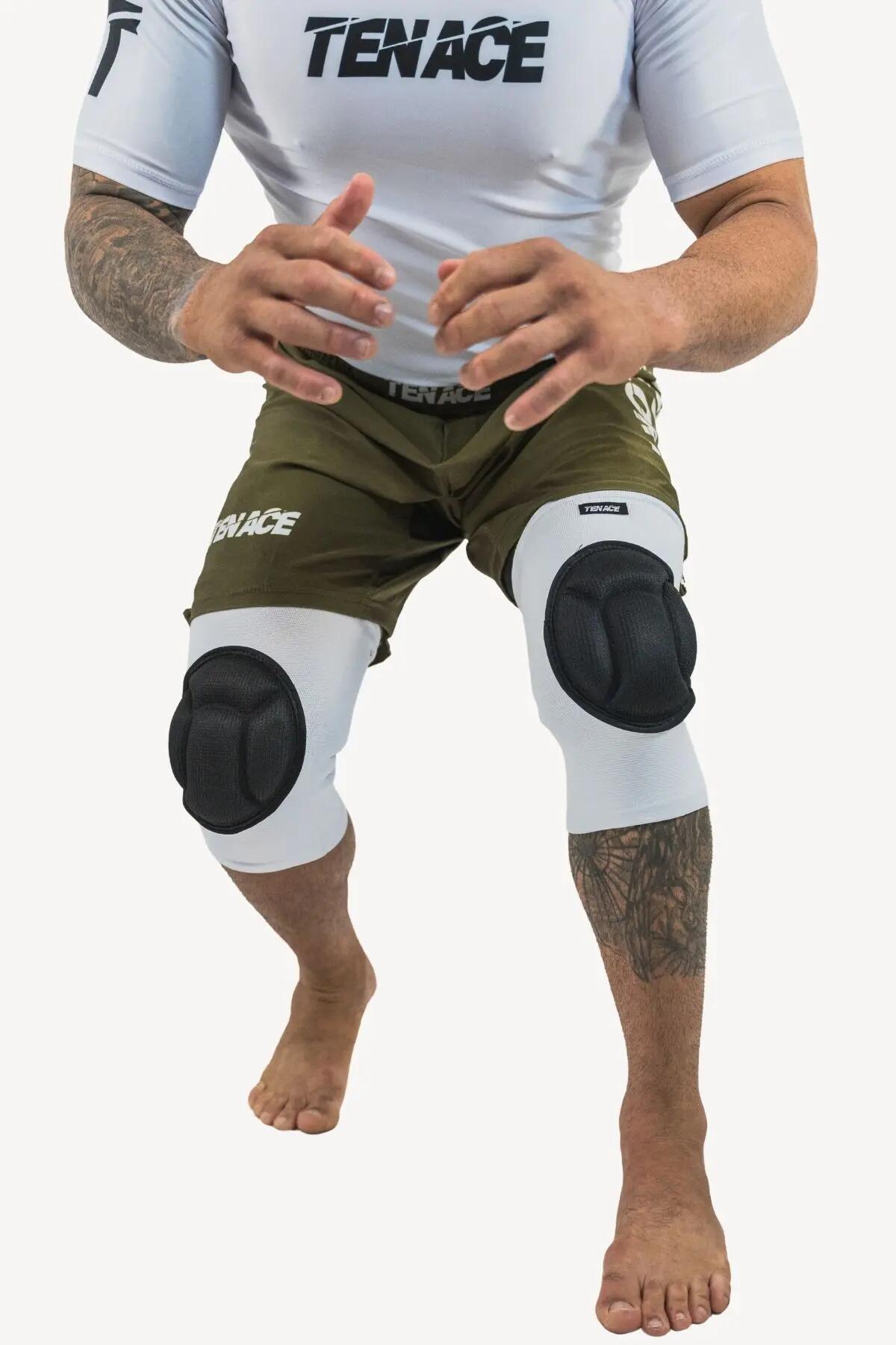 Genouillère Tenace Impact - Blanches rembourrées pour MMA, lutte, wrestling 3/6