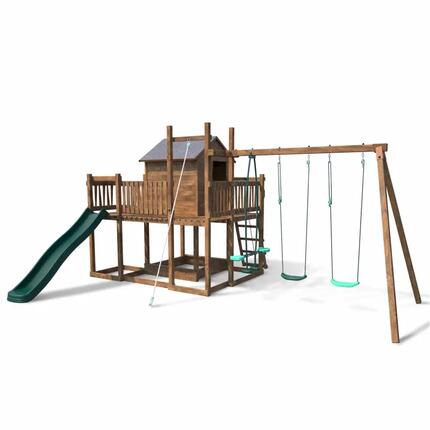 Aire de jeux avec cabane et toboggan COTTAGE HAPPY