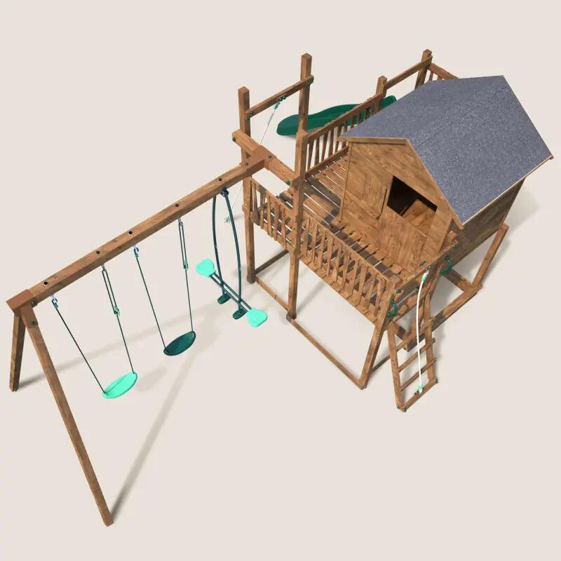 Aire de jeux avec cabane et toboggan COTTAGE HAPPY 5/5