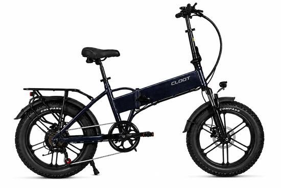Vélo électrique pliant Fat longue autonomie CLOOT METRO 4.0 Bleu