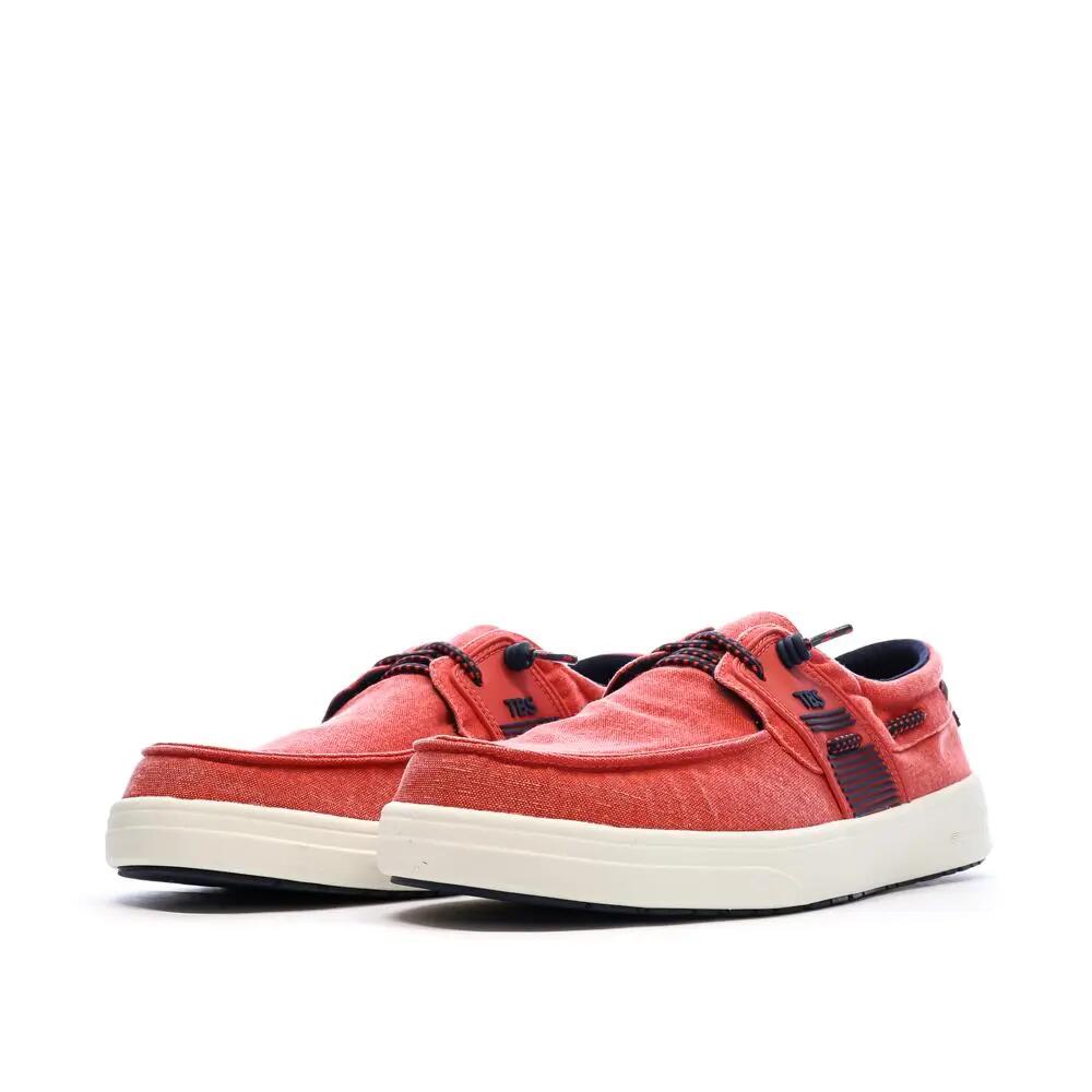 Chaussures bateau Homme - GEOBOAT lacets élastiques - Rose/rouge 7/7