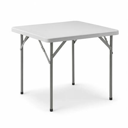 Table pliante portable 84x84x74 cm blanche