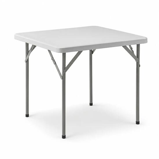 Table pliante portable 84x84x74 cm blanche
