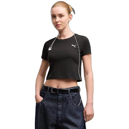 T-shirt Puma Wardrobe Ess Baby Tee, Noir, Femmes