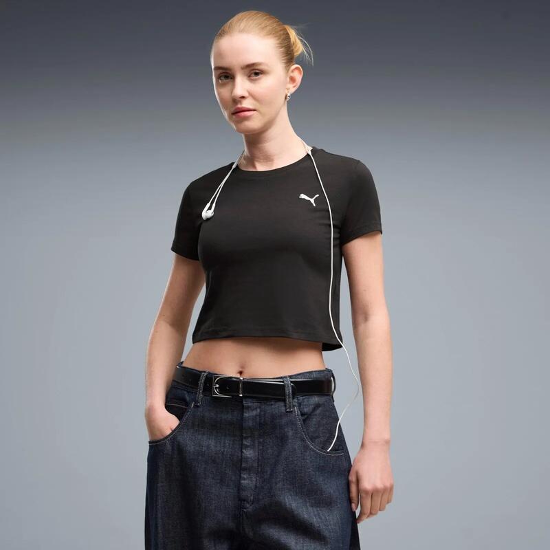 Tricou femei Puma Wardrobe Ess Baby Tee, Negru
